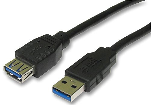 Pro Signal CAC250043 USB 3.0 A Stecker auf A Buchse, 1 m, Schwarz von PROSIGNAL