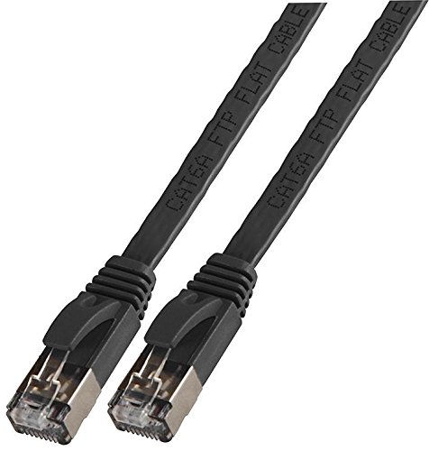 Pro Signal Flaches Cat6a STP Ethernet-Patchkabel, 1 m, Schwarz von PROSIGNAL