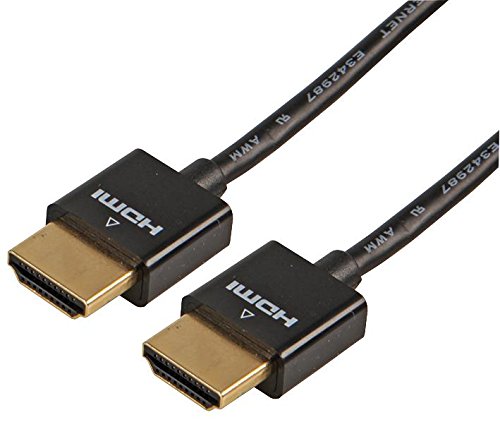 Pro Signal High Speed 4K UHD HDMI-Kabel mit Ethernet, Stecker auf Stecker, schlankes Kabel, 1 m, Schwarz von PROSIGNAL