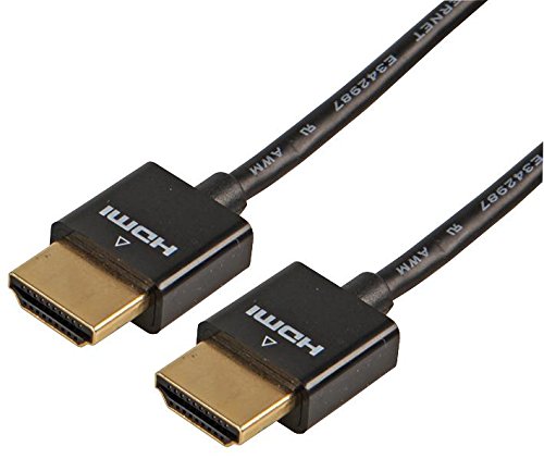 Pro Signal High Speed 4K UHD HDMI-Kabel mit Ethernet, Stecker auf Stecker, schlankes Kabel, 2 m, Schwarz von PROSIGNAL