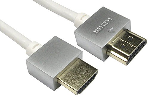 Pro Signal High Speed 4K UHD HDMI-Kabel mit Ethernet, Stecker auf Stecker, superdünn, vergoldete Blinkstecker, 3 m Weiß von PROSIGNAL