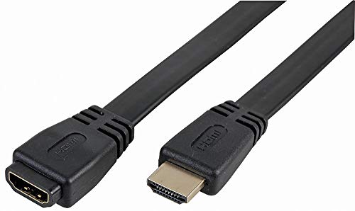 Pro Signal High-Speed-HDMI-Kabel mit Ethernet-Stecker auf Buchse, flaches Profil, 3 m, Schwarz von PROSIGNAL