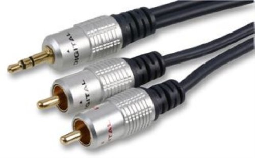 Pro Signal PSG03696 3,5 mm Stereo-Klinkenstecker auf 2 x Cinch-Stecker (RCA), 20 m Länge, Schwarz von PROSIGNAL