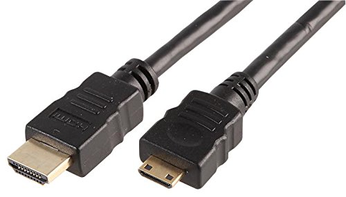 Pro Signal PSG03809 HDMI-Kabel mit Ethernet, A-Stecker auf Mini-C-Stecker, vergoldete Kontakte, 1 m, Schwarz von PROSIGNAL
