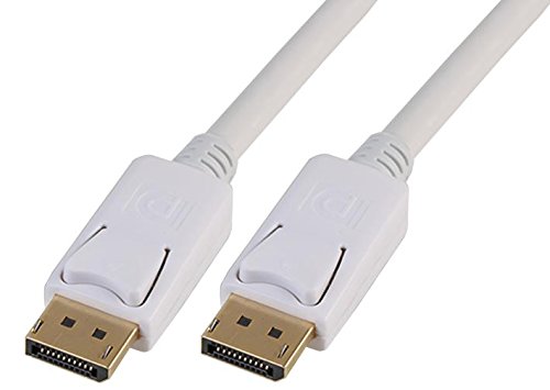 Pro Signal PSG04031 DisplayPort Stecker auf Stecker, 1 m, Weiß von PROSIGNAL