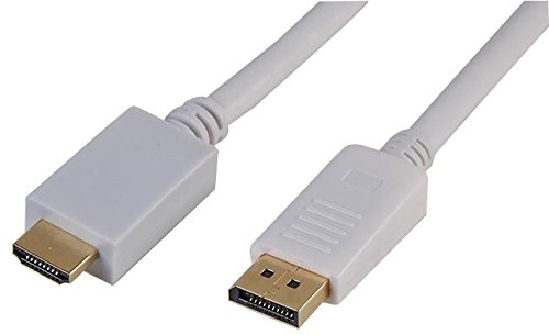 Pro Signal PSG04052 DisplayPort-Stecker auf HDMI-Stecker, 2 m, Weiß von PROSIGNAL