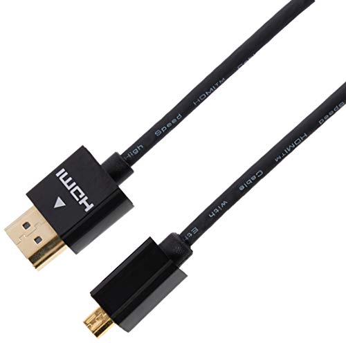 Pro Signal PSG04068 HDMI-Kabel mit Ethernet, Stecker auf Micro D Stecker, ABS-Stecker, 2 m, Schwarz von PROSIGNAL