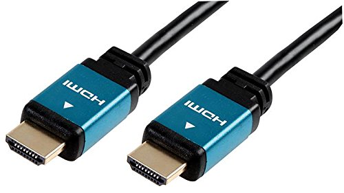 Pro Signal PSG04099 HDMI-Kabel mit Ethernet, Stecker auf Stecker, blaue Metallköpfe, 3 m, Schwarz von PROSIGNAL