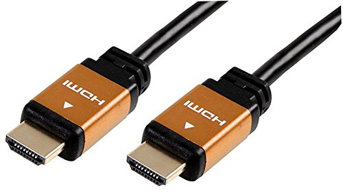 Pro Signal PSG04107 HDMI-Kabel mit Ethernet, Stecker auf Stecker, orangefarbene Metallköpfe, 5 m, Schwarz von PROSIGNAL