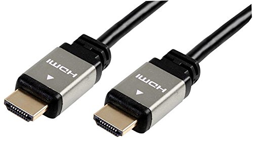 Pro Signal PSG04116 HDMI-Kabel mit Ethernet, Stecker auf Stecker, silberfarbene Metallköpfe, 2 m, Schwarz von PROSIGNAL