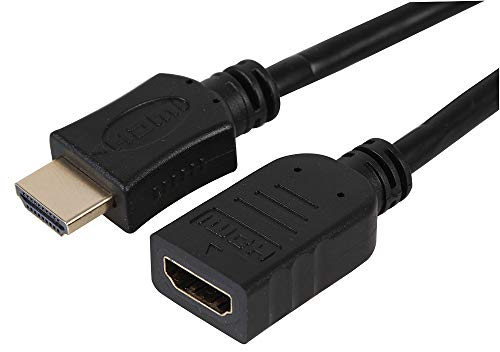 Pro Signal PSG04127 HDMI-Kabel mit Ethernet, Stecker auf Buchse, vernickelte Kontakte, 1 m, Schwarz von PROSIGNAL