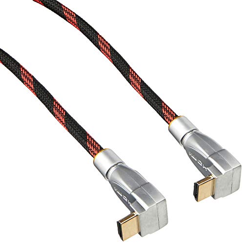 Pro Signal PSG04147 HDMI-Kabel mit Ethernet, Stecker rechtwinklig auf Stecker rechtwinklig, Nylonmantel, 1 m von PROSIGNAL