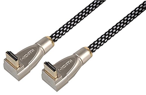 Pro Signal PSG04150 HDMI-Kabel mit Ethernet, Stecker rechtwinklig auf Stecker rechtwinklig, Nylonmantel, 4 m von PROSIGNAL