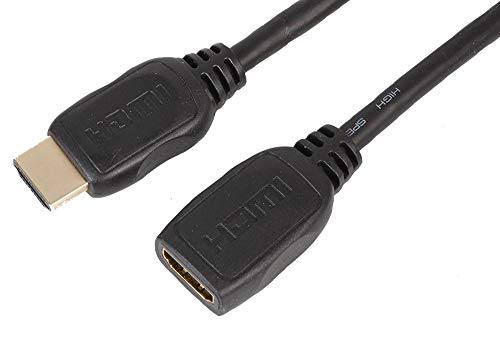 Pro Signal PSG3043-HDMI-1M Premium High Speed 4K UHD HDMI Verlängerungskabel mit Ethernet, Stecker auf Buchse, vergoldete Stecker, 1 m, Schwarz von PROSIGNAL