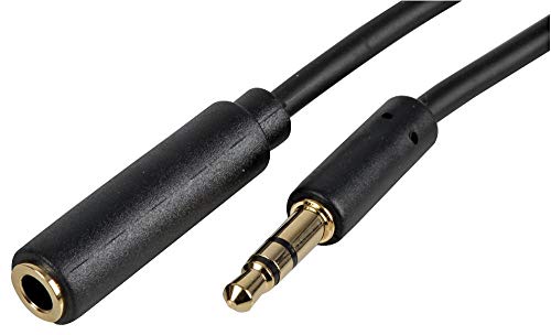 Pro Signal PSG3085-0,5 m 3,5 mm Stereo-Klinkenstecker, schmal, 0,5 m, Schwarz von PROSIGNAL