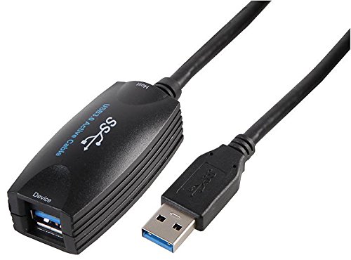 PROSIGNAL PSG90934 USB 3.0 Aktives Repeaterkabel, 3 m, Schwarz, Typ A auf Typ A, 5 Gbps, 9-polig, für Computer, Laptop, Tablet & externe Speichermedien von PROSIGNAL