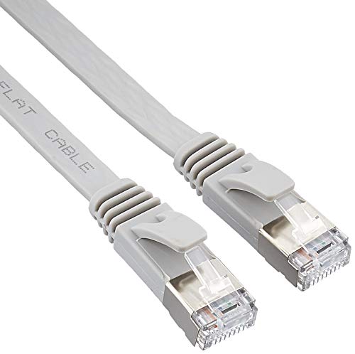 Pro Signal PSG91140 Flaches Cat6a STP Ethernet-Patchkabel, 15 m, Grau von PROSIGNAL