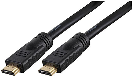 Pro Signal PSG91403 High Speed HDMI-Kabel mit Ethernet, aktiv Stecker auf Stecker, vergoldete Stecker, 15 m, Schwarz von PROSIGNAL
