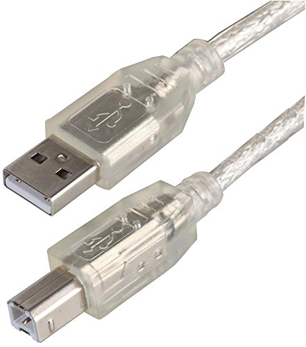 Pro Signal PSG91439 USB 2.0 A-Stecker auf B-Stecker, 5 m, transparent von PROSIGNAL