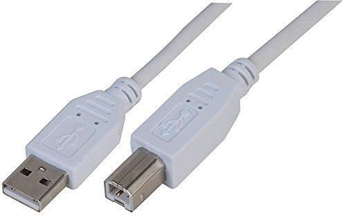 Pro Signal PSG91448 USB-A-Stecker auf USB-B-Stecker, USB 2.0, 2 m, weiß von PROSIGNAL