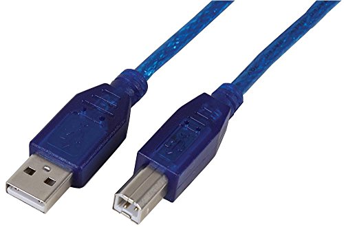 Pro Signal PSG91465 Kabel, USB 2.0 A-Stecker auf B-Stecker, Blau transparent, 2 m von PROSIGNAL