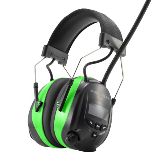 PROTEAR Bluetooth 5.3 Gehörschutz mit Radio DAB/DAB + FM, wiederaufladbare elektrische Gehörschutzkapsel mit Freisprechfunktion, Idealer zum Mähen, Sägen, Werkstatt,SNR 30dB von PROTEAR