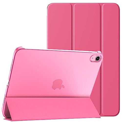 PROTech Hülle für iPad 10. Generation 2022, Slim Stand Cover für iPad 10th Gen 10.9 Zoll, unterstützt Touch ID, Auto Wake/Sleep Smart Shell mit durchscheinender Rückseite (Pink) von PROTech