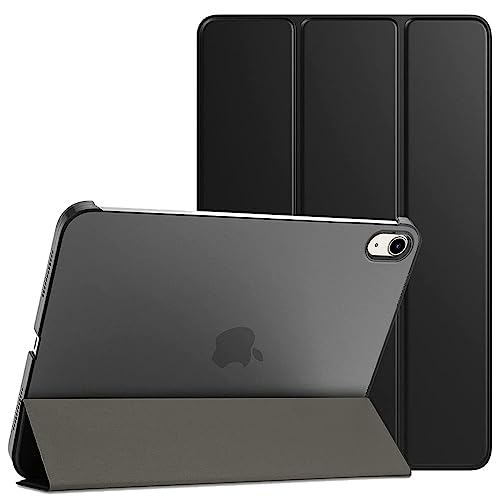 PROTech Hülle für iPad 10. Generation 2022, Slim Stand Cover für iPad 10th Gen 10.9 Zoll, unterstützt Touch ID, Auto Wake/Sleep Smart Shell mit durchscheinender Rückseite (schwarz) von PROTech