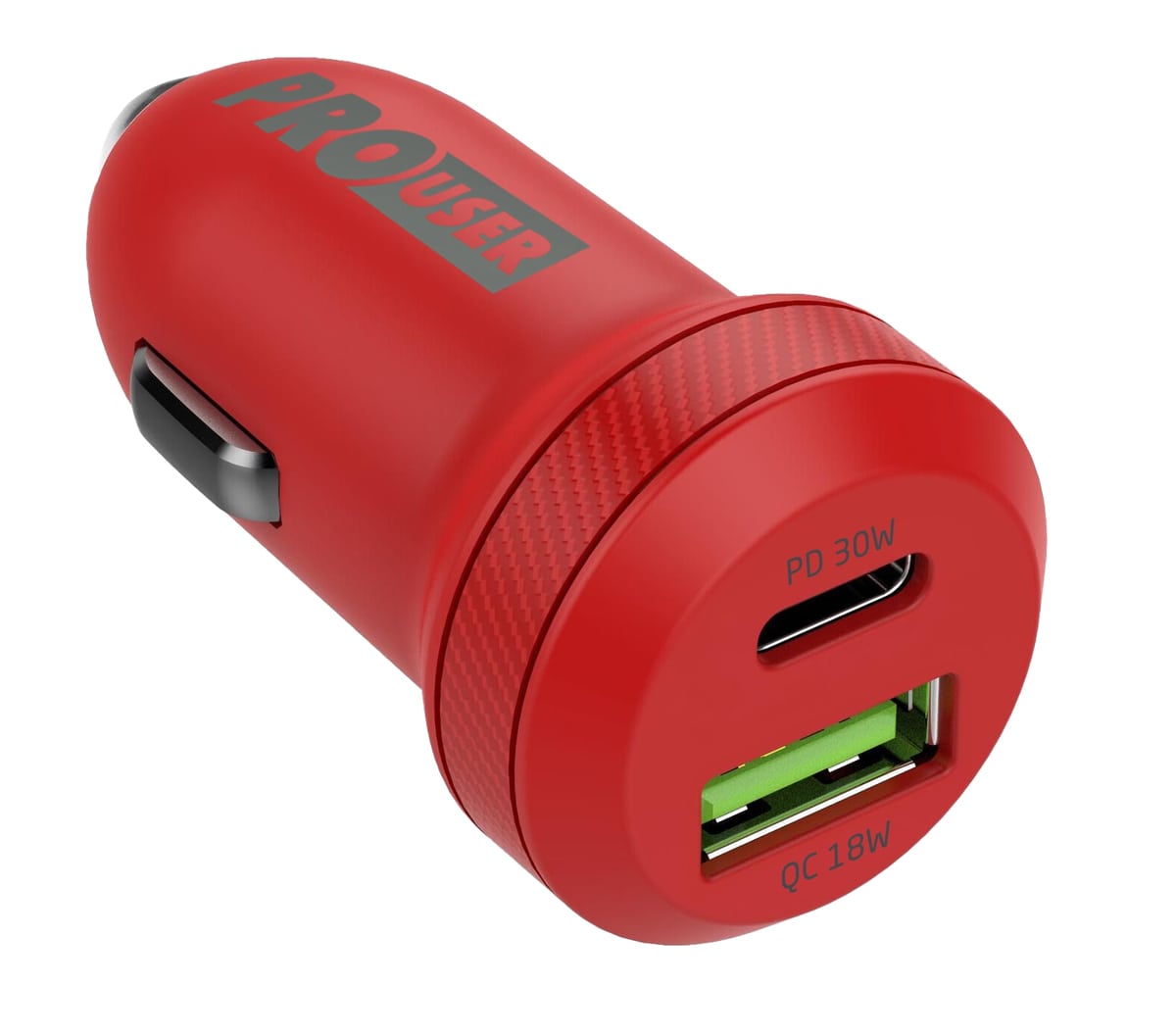 PROUSER Dual KFZ USB-Lader 20163, USB-C u. USB-A (QCPD2B), rot von PROUSER