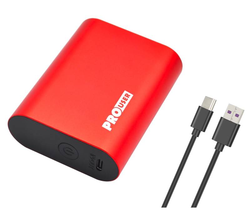 PROUSER USB Powerbank 20160, 10.000mAh, Li-Ionen, 21700 Cell, rot von PROUSER