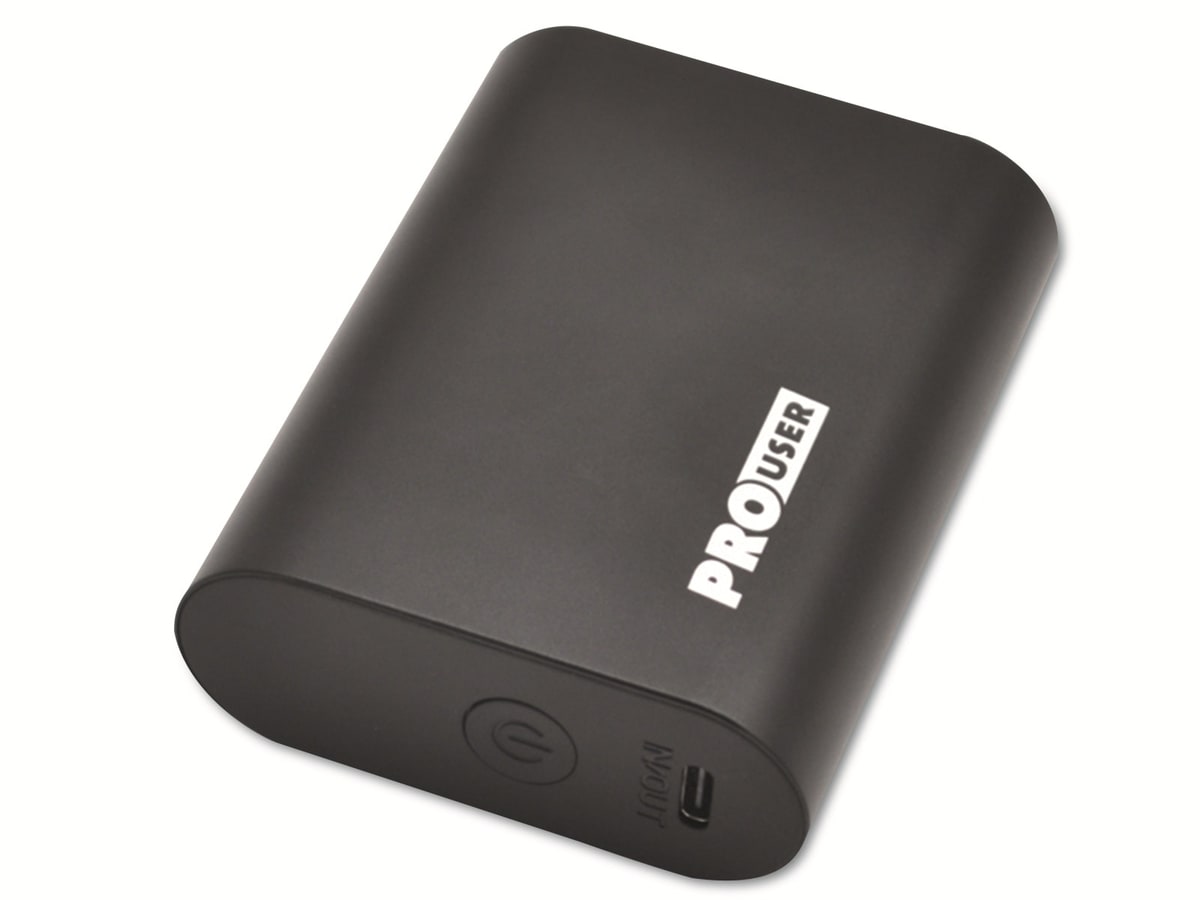 PROUSER USB Powerbank PRO USER 20158, 10.000 mAh, schwarz von PROUSER
