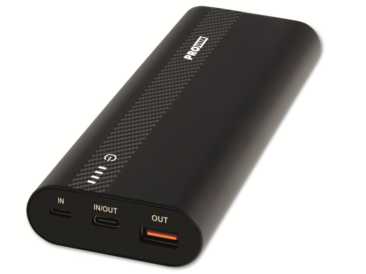 PROUSER USB Powerbank PRO USER 20178, 20.000 mAh, 18W, schwarz von PROUSER