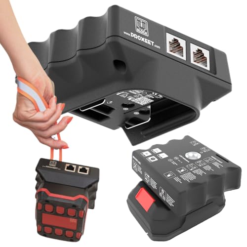 Tragbarer PoE-Injektor (passiv 24 V/50 V und aktiv af/at) unterstützt Bosch/Makita Batteriestromversorgung, 1 Gbit Vollduplex-Passform, Stromversorgung bis zu 50 Watt von PROXEET