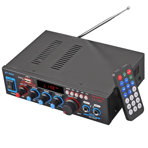 PROZOR Bluetooth Verstärker Hifi Stereo 40W+40W 12V 220V Verstärker Auto mit Bluetooth Radio 2 Kanal Stereo Audio Verstärker Amplifier von PROZOR