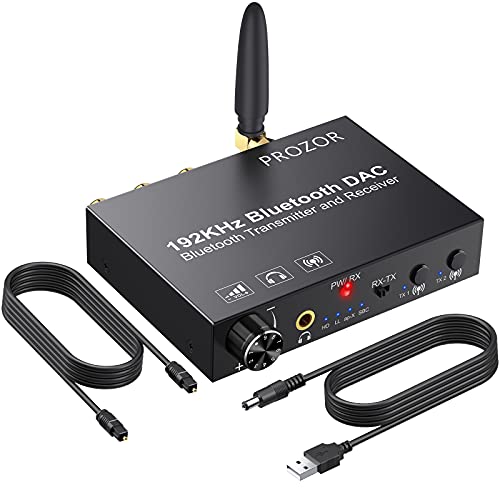PROZOR DA Wandler mit Bluetooth Sender Empfänger 3-IN-1 aptX HD aptX LL Bluetooth DAC 192KHz Digital Analog Audio Konverter Toslink Koaxial zu RCA 3,5mm für TV Lautsprecher Handy Funkkopfhörer PROZOR DA Wandler mit Bluetooth Sender Empfänger 3-IN-1 aptX HD aptX LL Bluetooth DAC 192KHz Digital Analog Audio Konverter Toslink Koaxial zu RCA 3,5mm für TV Lautsprecher Handy Funkkopfhörer von PROZOR