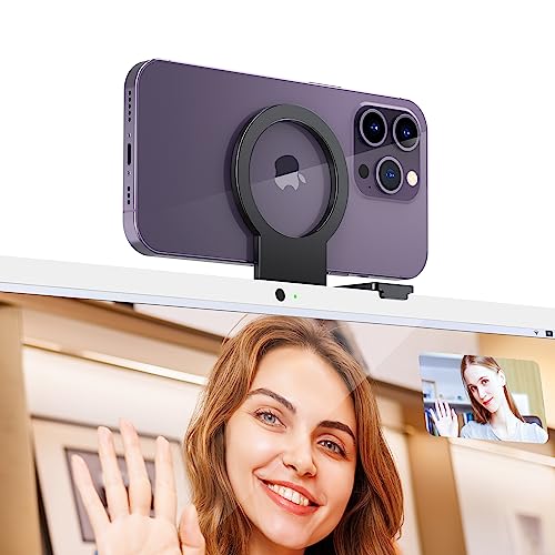 PROfezzion Metall-Durchgangskamerahalterung für Mac Desktop & Display, Webcam-Halterung für iMac 2017&später,iMac Pro 2017,Studio/Pro Display XDR,für iPhone 16 16 Plus/Pro 16 Pro Max 15 14 13 12 &Alle von PROfezzion
