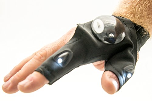 PROtastic® Fingerloser Handschuh mit LED-Taschenlampe für Fotografen, Angeln, Jagd usw. (1 Stück) von PROtastic