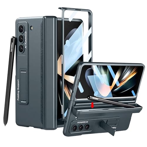 PRUDOM für Samsung Galaxy Z Fold 5 Hülle [Eingebauter versteckter S-Stifthalter & Ständer] [Displayschutz] [Magnetischer Scharnierschutz] 360-Grad-All-inclusive-stoßfeste Schutzhülle Grün von PRUDOM