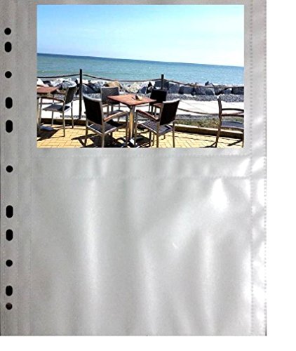 100 x A4 Fotohüllen, Sammelhüllen mit weißer Mittelfolie, 4 Taschen à 13x18 cm, recycelbar ! von PS-Handelshaus