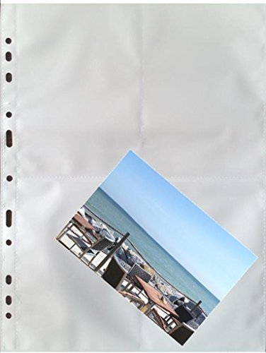 100 x A4 Fotohüllen, Sammelhüllen mit weißer Mittelfolie, 8 Taschen à 10x15 cm, recycelbar ! von PS-Handelshaus