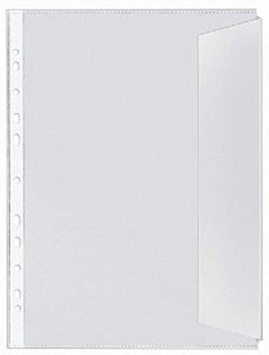 100 x A4 Prospekthülle, Dokumentenhülle, an der Seite MIT KLAPPE genarbt 120my (0,12mm) DOKUMENTENECHT von PS-Handelshaus