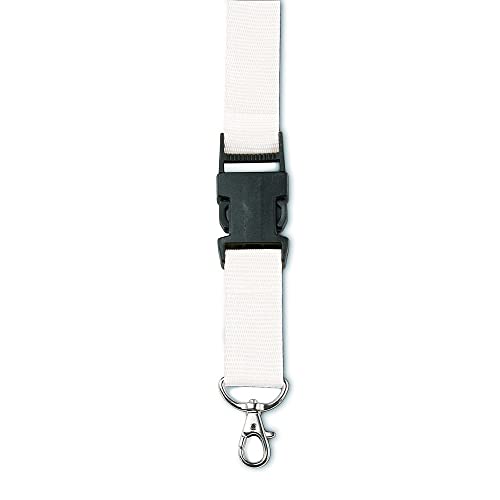 10x Umhängeband Lanyards Schlüsselband mit Clip Würgeschutz, Karabinerhaken 2403 (10x weiß 24032) von PS-Handelshaus