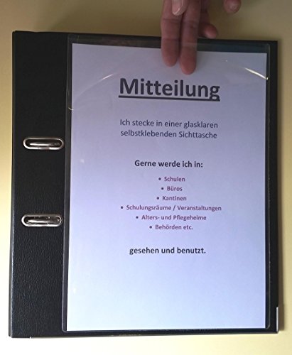 150x Sichttaschen A4 selbstklebend GLASKLAR und glatt, Selbstklebetasche, Klebetasche mit Abziehfolie von PS-Handelshaus