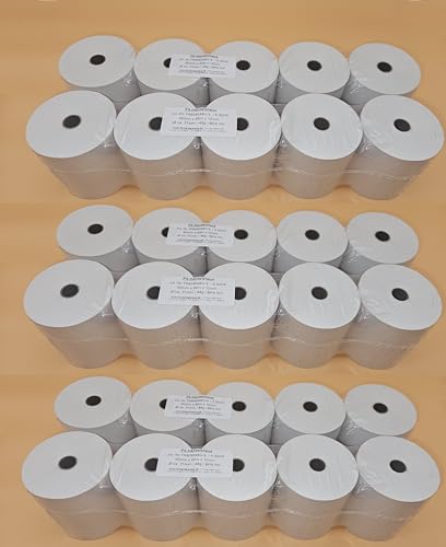 30 Thermorollen 80mm x 80m x 12mm Bonrollen Kassenrollen Waagerollen für Registrierkassen, BPA-frei inkl. roter Endwarnstreifen (30) von PS-Handelshaus
