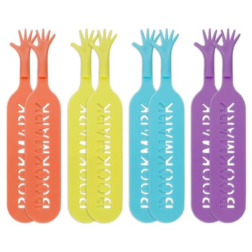 Lesezeichen Kinder, 15 * 2.7cm Kleines Hand Lesezeichen Funny Bookmark 3D Lesezeichen kleines Geschenk für Kinder Students, Hohlbuchstaben-Design(8 Stück, blau, lila, orange, gelb) von PSOWQ
