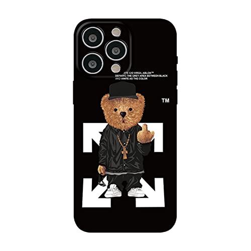 PSUJAO Coole Schutzhülle, kompatibel mit iPhone 14 Pro Max, Designer für Jungen, lustig, ästhetisch, weiches Silikon-Gel, Gummi, stoßfest, vollständiger Fallschutz, Schwarz von PSUJAO