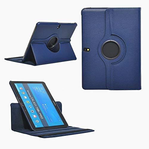 PT Schutzhülle für Samsung Galaxy Tab Pro 10.1 Tablet SM-T520 / T525 (drehbar, aus Leder, mehrere Winkeleinstellungen) Marineblau von PT