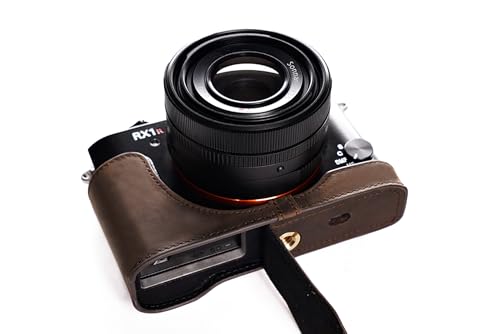 TP Original Handgemachte echte Echtes Leder Halbkameratasche Kameratasche für Sony RX1R II Mark II M2 Dunkelbraun von PT