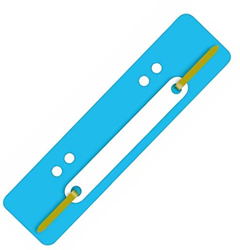 Heftstreifen aus PP-Folie mit Plastikdeckleiste, 3,4 x 15 cm (250 Stück, Hellblau) von PTB