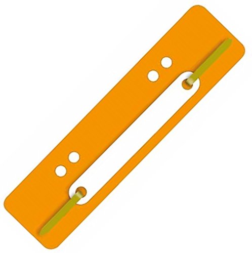 Heftstreifen aus PP-Folie mit Plastikdeckleiste, 3,4 x 15 cm (750 Stück, Orange) von PTB